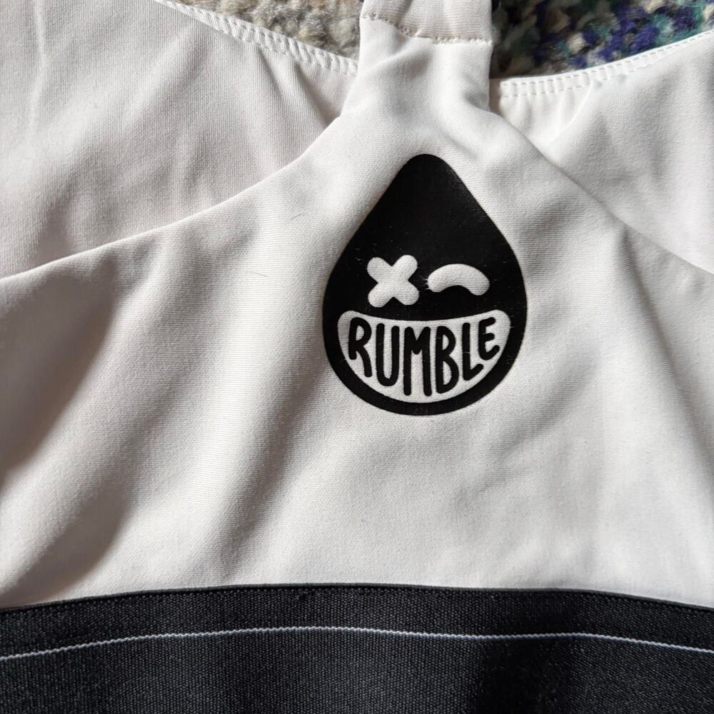 Cream‎ and white RUMBLE BOXING sports bra size small